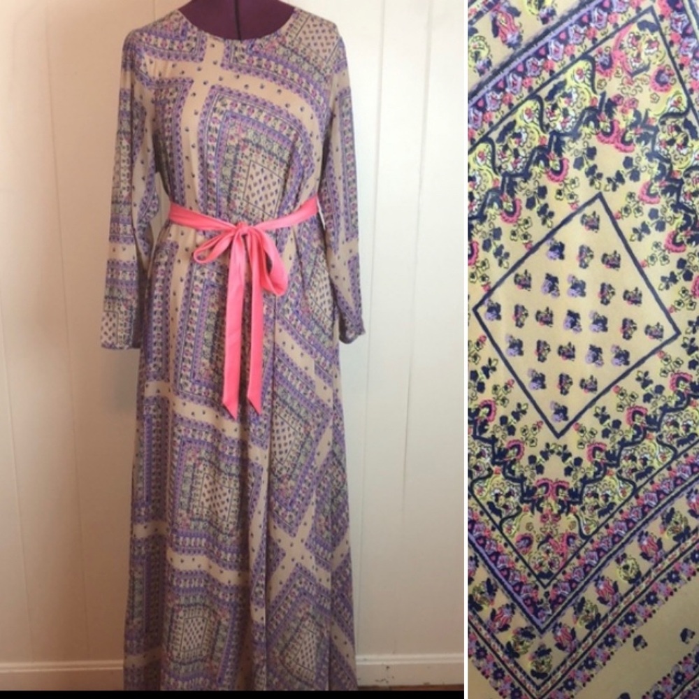 Cherry & Zora Graphic Caftan MuMu Maxi Dress